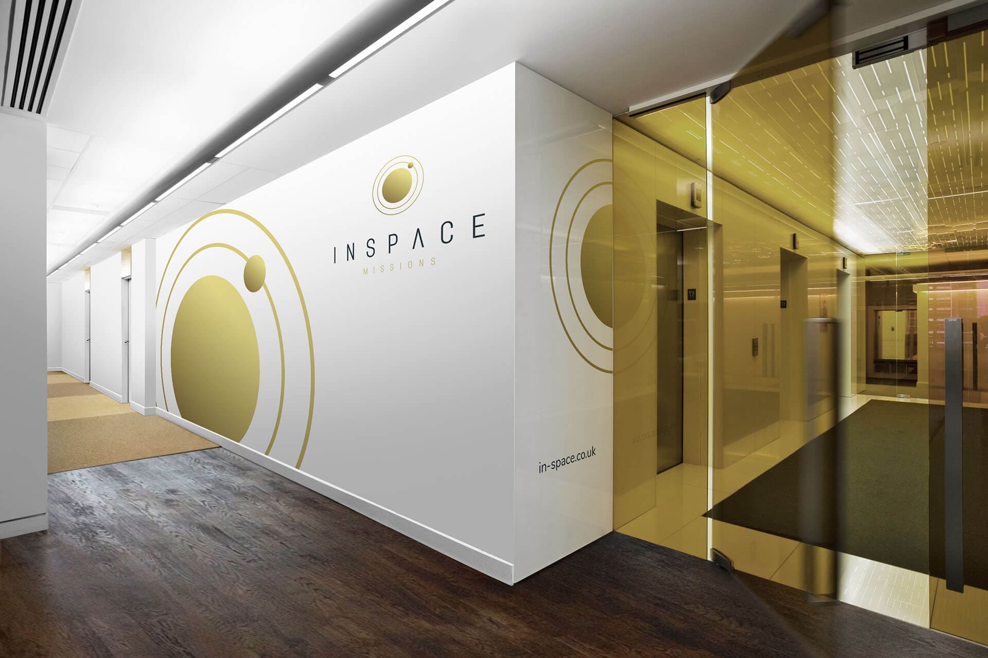Interior Branding at In-Space Missions - designed by Crux Design Agency