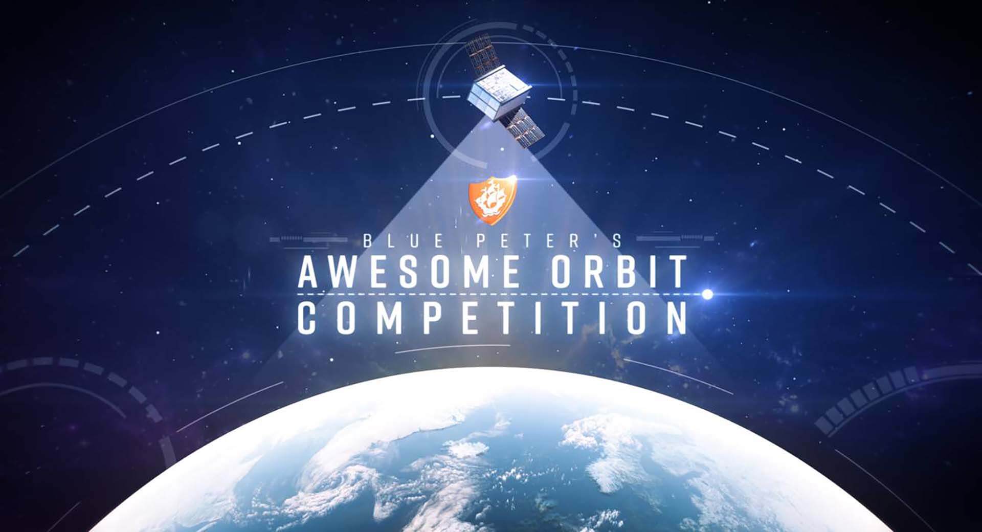 The poster for Blue peter's Awesome Orbit Competition a project Crux Design Agency collaborated on