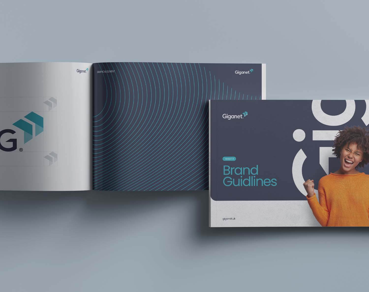 Brand guidelines for Giganet full fibre - created by Crux Design Agency