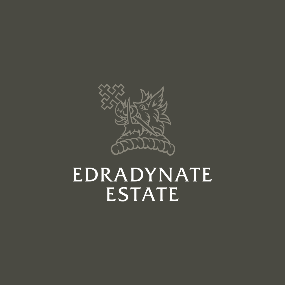 Brand identity / logo for Edradynate Estate created by Crux Design Agency