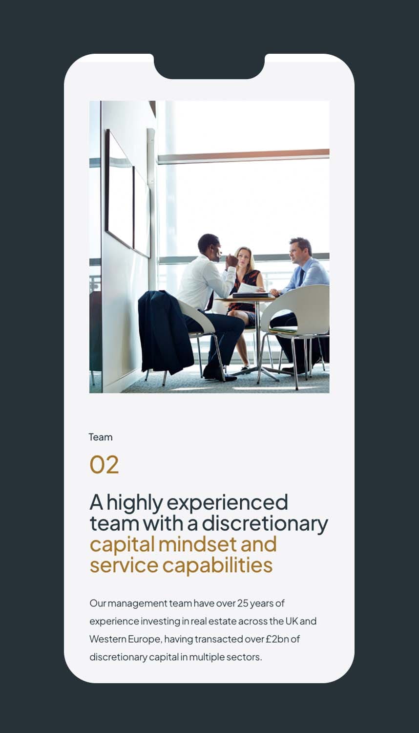 Harleyford Capital - Private equity web design Mobile Screen 04